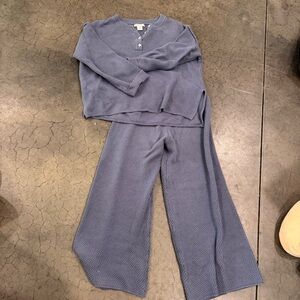 Sincerely Jules Blue Wide Leg Knit Set